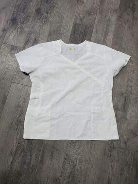 White Wonderwink Scrub Top
